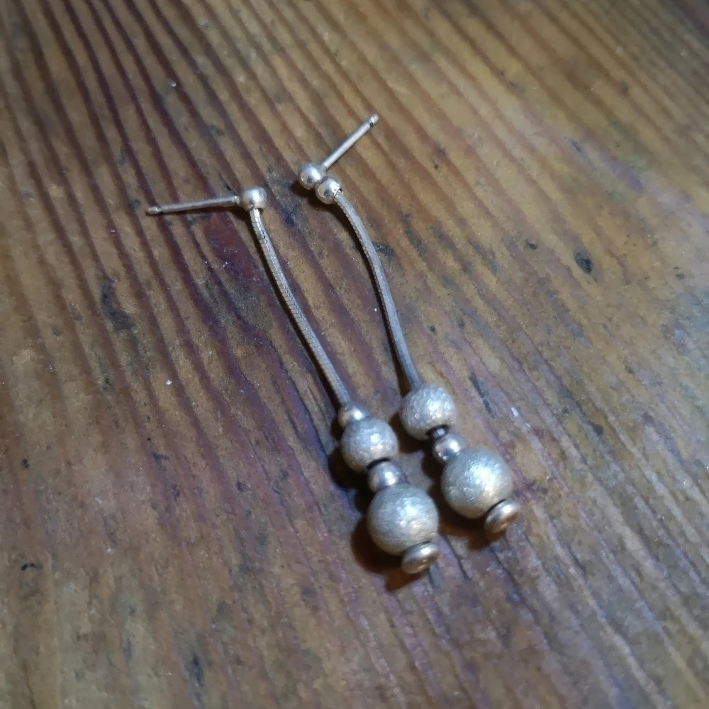 Textured 925  earrings - Picture 2 of 2
